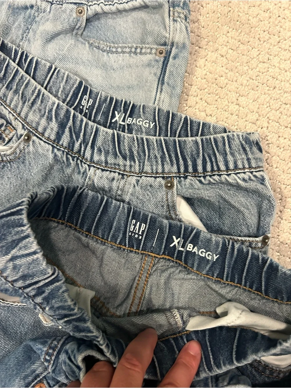 Gap Kids Elastic Waist Blue Denim Jeans - Pack XL